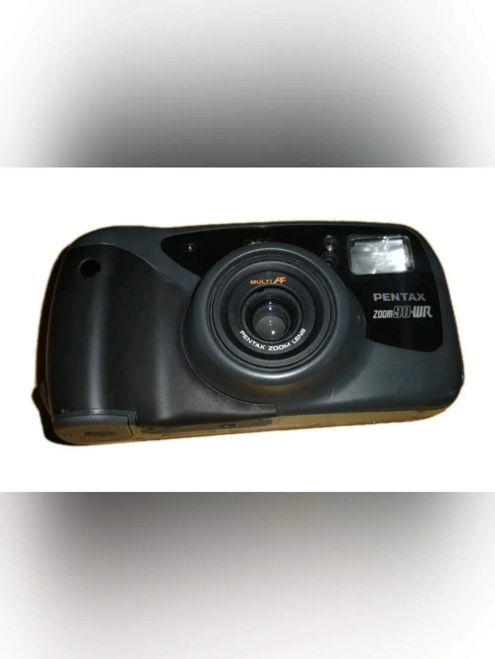 VTG Pentax Zoom 90 WR Point-and-Shoot Film Camera - Black w/ Remote & Case ©1991